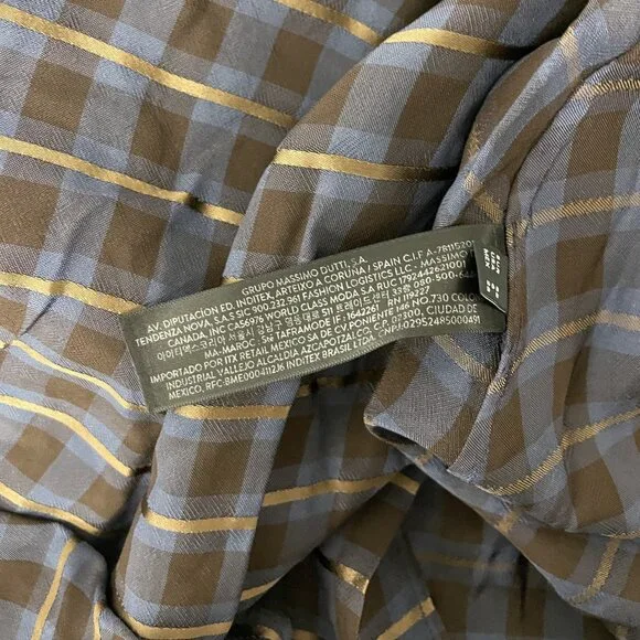 Massimo Dutti Womens Dress EU 38
US 6 Plaid Halter Neck Blue Brown NWT - Picture 11 of 15